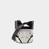 The Bucket Bow Crossbody - Alexander McQueen - Leather - White