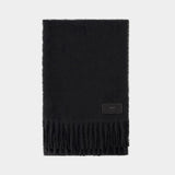 AMI Paris 黑色羊毛Oversize围巾