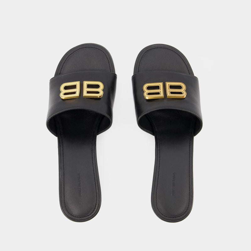 Groupie M50 Sandals - Balenciaga -  Black/Gold - Leather