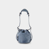 Le Cagole Bucket XS Bag - Balenciaga - Denim - Blue