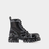 Strike L20 Ankle Boots - Balenciaga -  Black/White - Leather