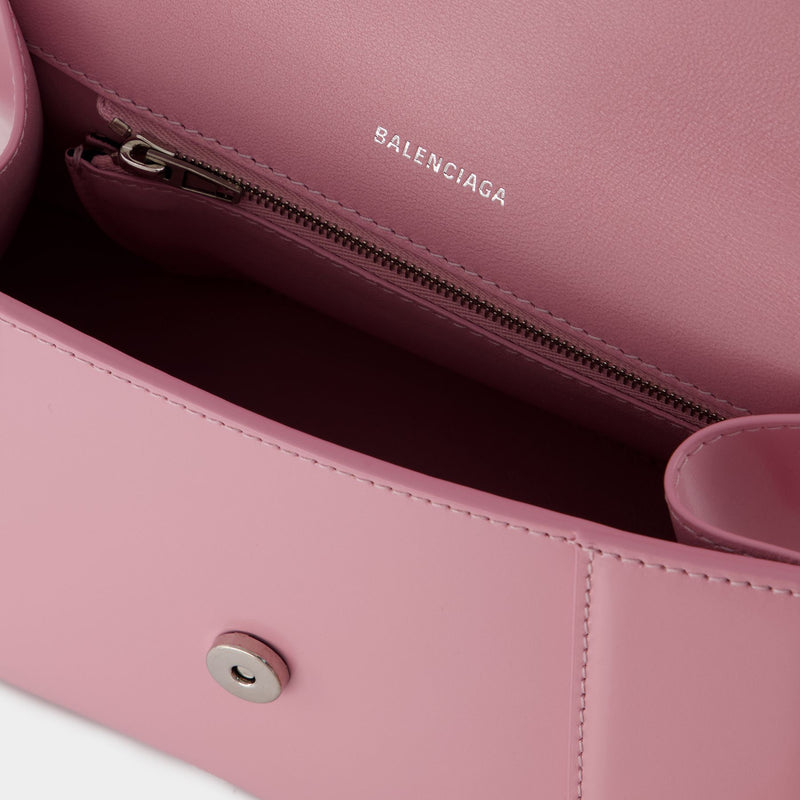 Hourglass S Bag - Balenciaga - Leather - Powder Pink