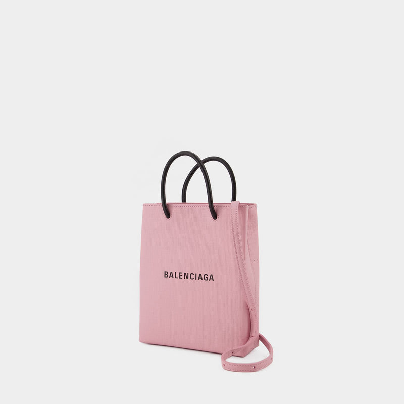 Balenciaga粉色皮质手机袋