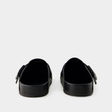 Balenciaga Sunday黑色皮质拖鞋