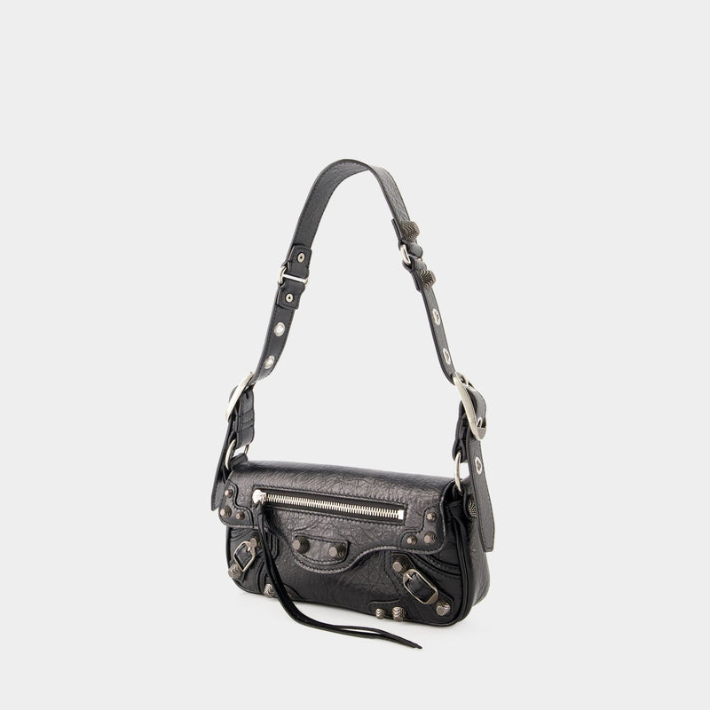 Balenciaga Le Cagole Sling XS黑色皮质单肩包