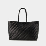 Crush Carry All L Shopper Bag - Balenciaga - Leather - Black