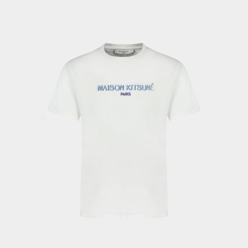 Maison Kitsune Paris T Shirt Logo印花白色T恤