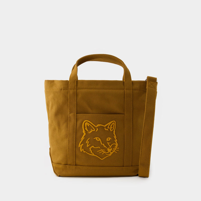 Fox Head Mini Tote Bag - Maison Kitsune - Canvas - Brown