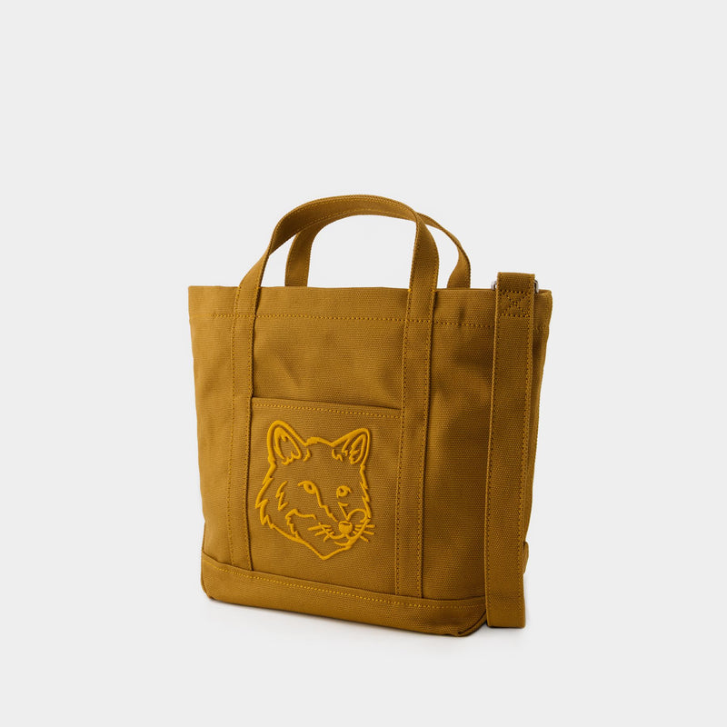 Fox Head Mini Tote Bag - Maison Kitsune - Canvas - Brown