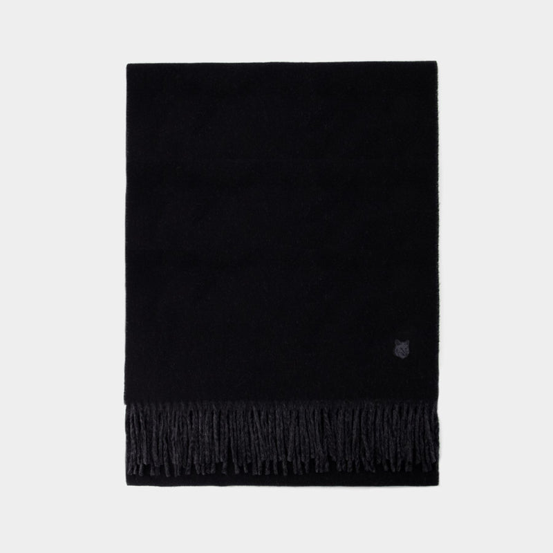 Fox Head Scarf - Maison Kitsune - Wool - Black