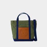 Fox Head Pocket Mini Tote Bag - Maison Kitsune - Canvas - Army green