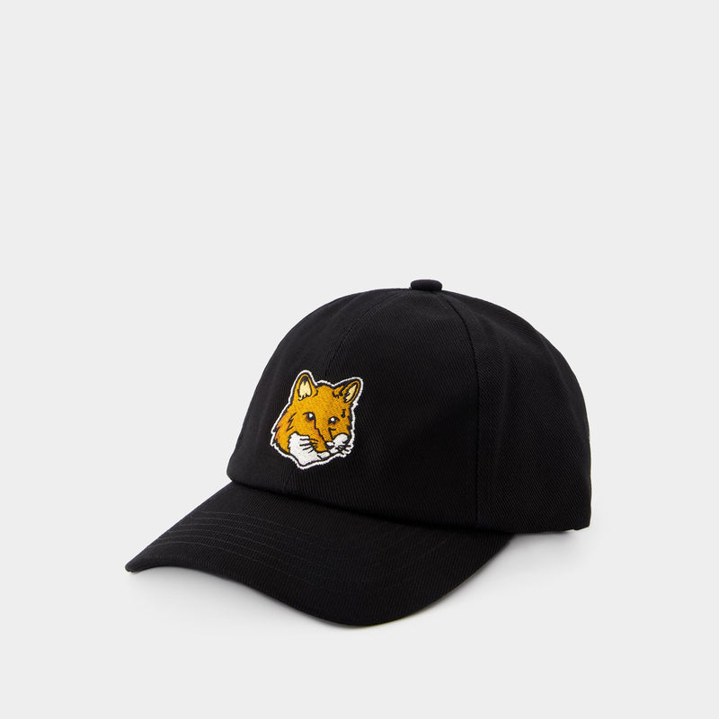 Large Fox Head 6p 黑色棉质棒球帽