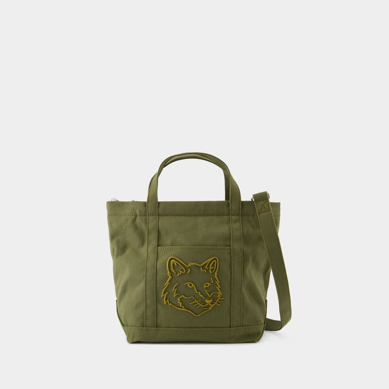 Fox Head  绿色棉质小号购物袋