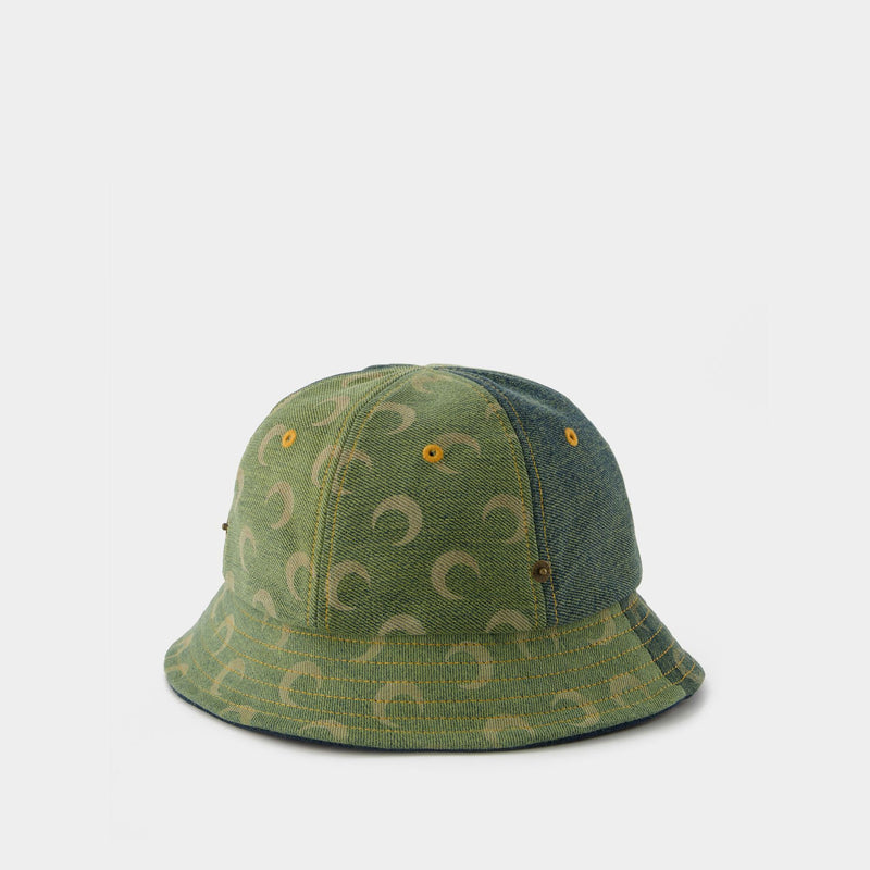 Denim Bell Hat 绿色棉质牛仔渔夫帽
