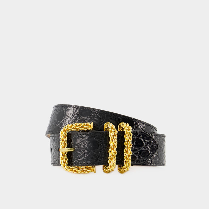 Katina Belt - By Far - Leather - Black