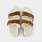 Birkenstock Arizona Sandals 磨绒牛皮带羊毛内衬勃肯鞋窄版