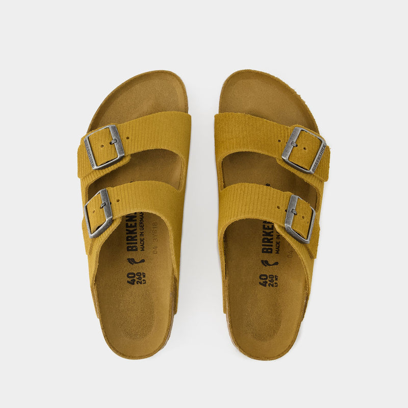 Birkenstock Arizona Vl 棕色灯芯绒勃肯凉鞋 情侣款