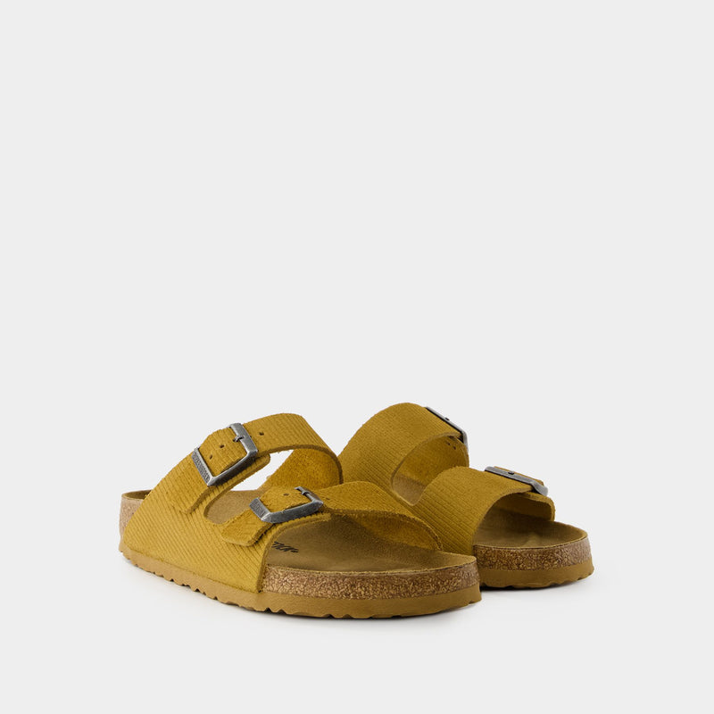 Birkenstock Arizona Vl 棕色灯芯绒勃肯凉鞋 情侣款