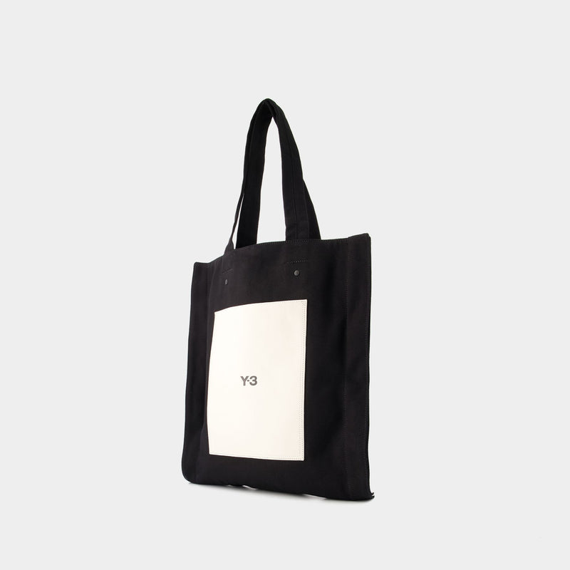 Y-3 Lux Tote 黑色棉质涤纶手提包