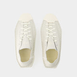Y-3 Renga Lo Sneakers 白色厚底小牛皮厚底绑带运动鞋