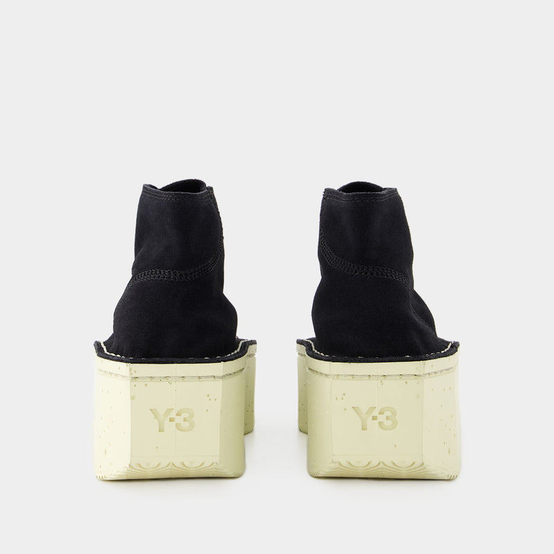 Y-3 Renga Hi Sneakers 拼色厚底小牛皮绒面拼接运动鞋