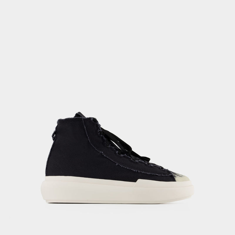 Y-3 Nizza High Sneakers 帆布皮质拼接高帮厚底运动鞋