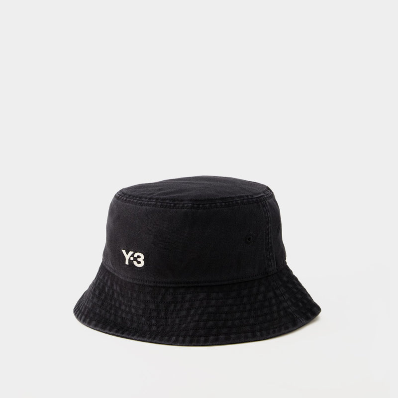 黑色棉质水桶帽