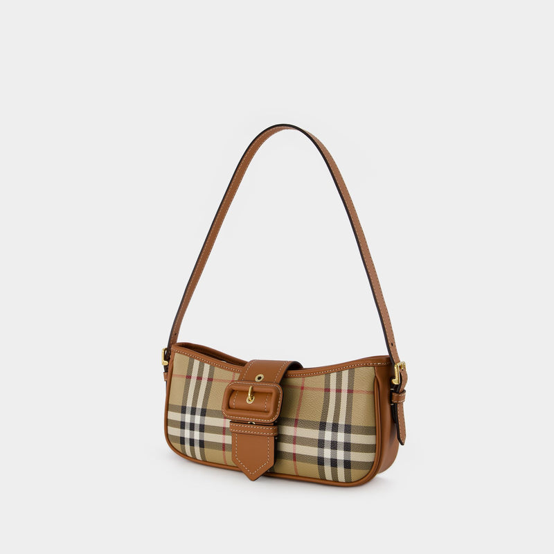 Sling Hobo Bag - Burberry - Leather - Beige