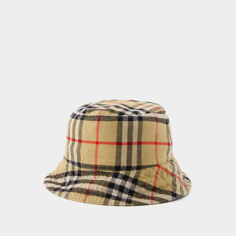 Classic经典格纹棉质渔夫帽水桶帽
