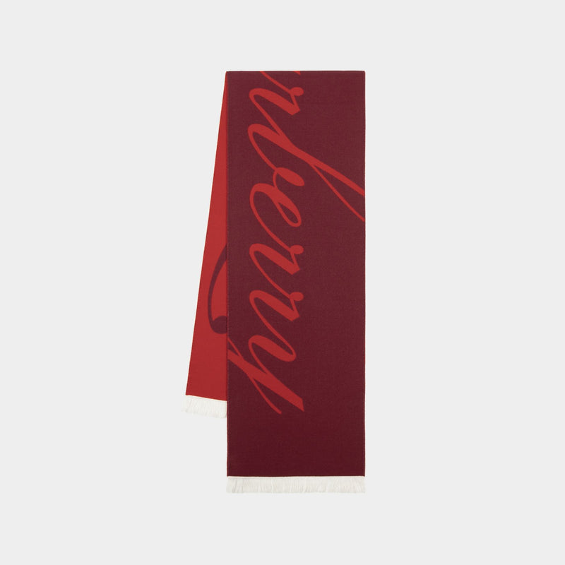 Mu Logo Scarf - Burberry - Wool - Red