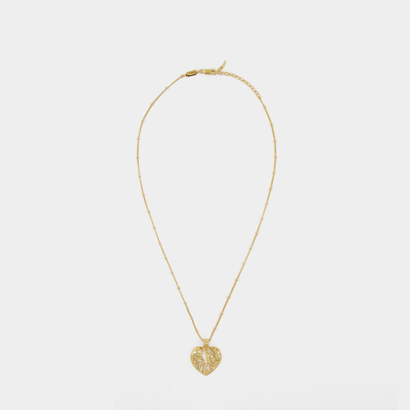 Peace And Love Heart Necklace可再生材质金色项链