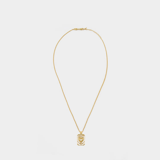 Peace And Love Tag Pendant 金色挂坠项链