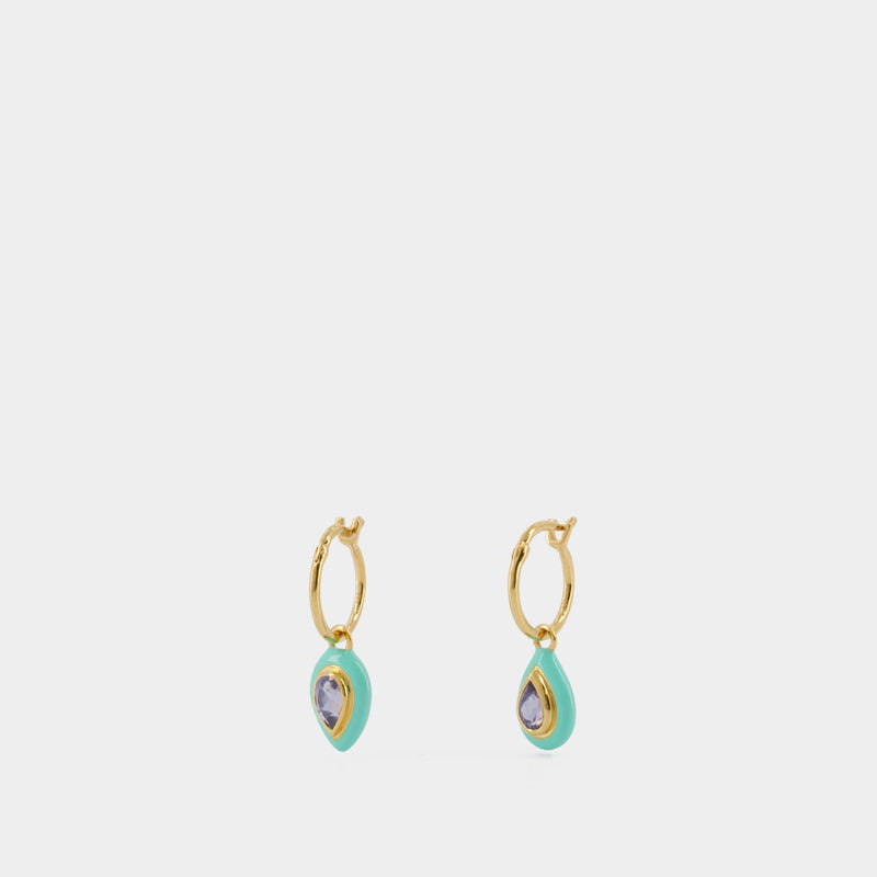 Turquoise Hoops Earring - Missoma - Gold - Metal