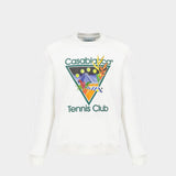Casablanca Tennis Club Icon 米白色棉质中性运动衫