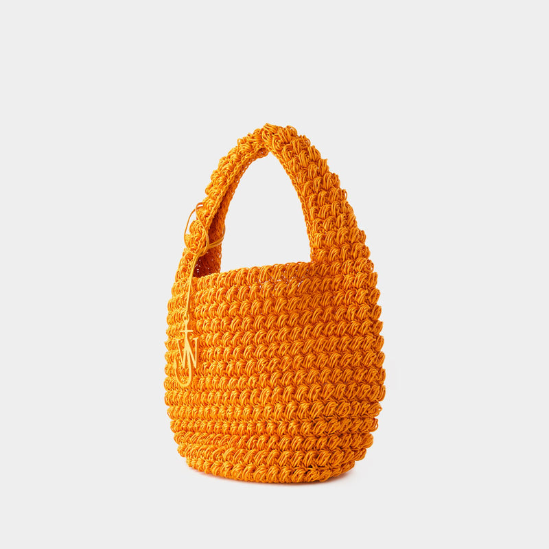 Popcorn Basket 橙色棉质大号斜挎包
