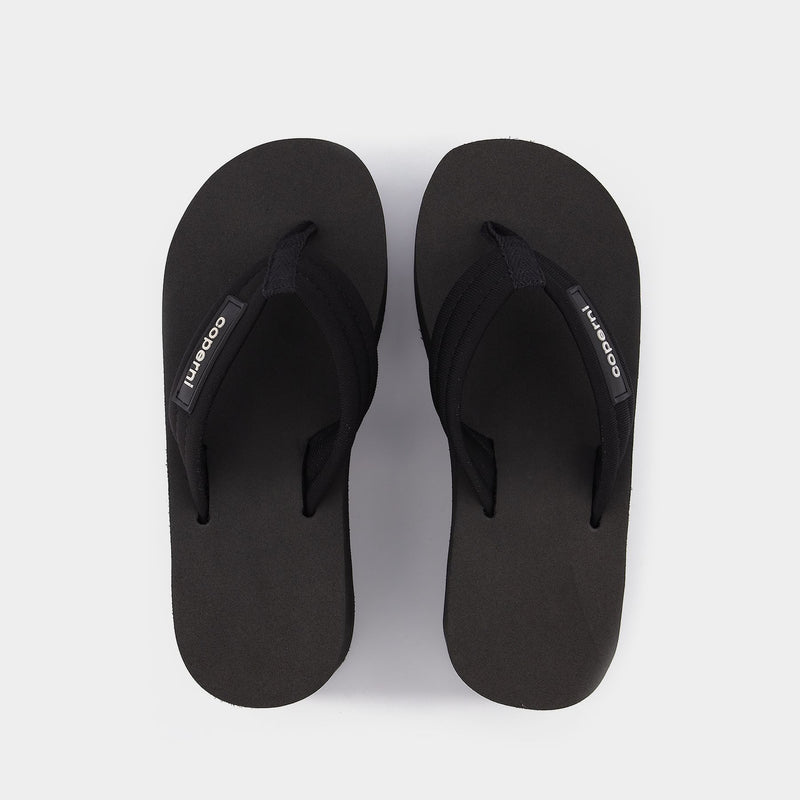 Coperni Branded Wedges 黑色帆布高跟凉鞋
