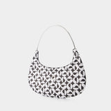 Ring Baguette Swipe Bag in Black / White Coated Canvas