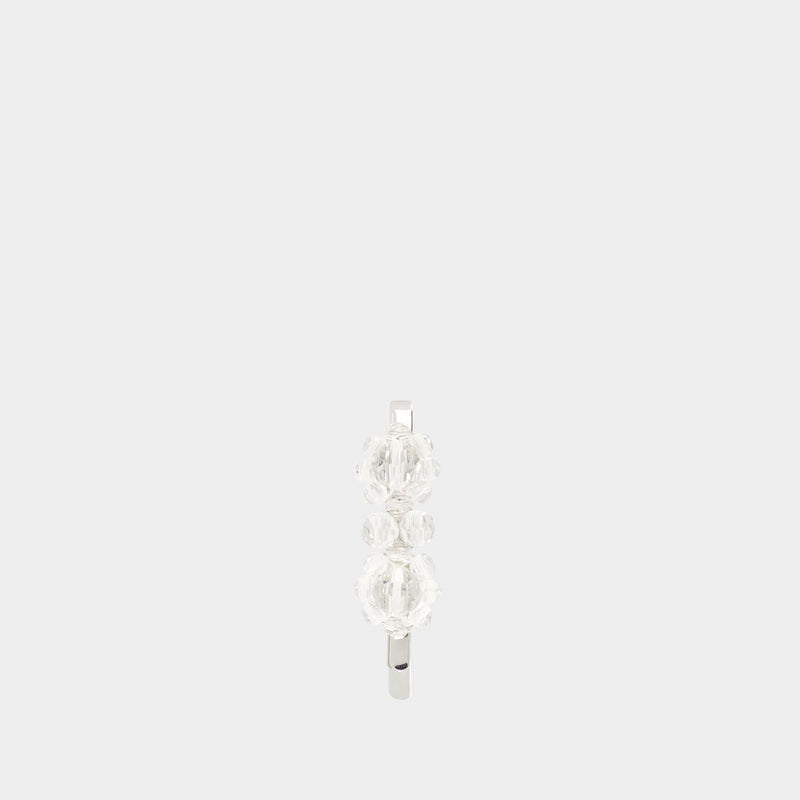 Mini Flower 白色水晶发卡