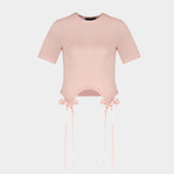 Bow Tails 淡粉色棉质T恤