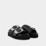 Toga Pulla Sandals 皮质凉鞋棕色