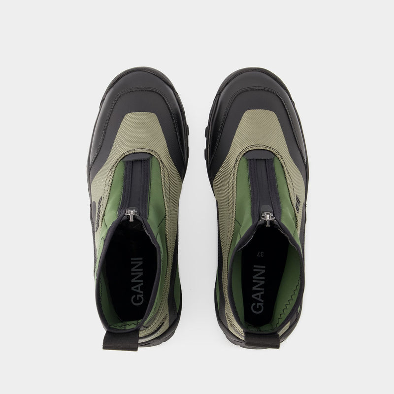 Ganni Sneakers Performance High 军绿色运动鞋