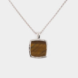 Pendant Cushion Tiger Eye Necklace - Tom Wood - Silver