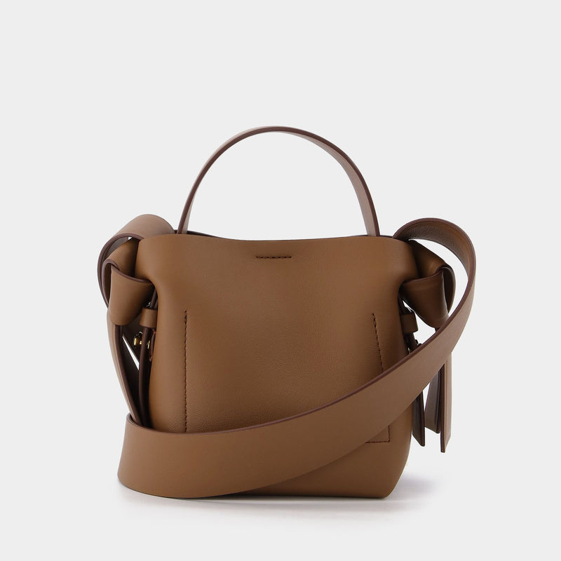 Musebi Micro Tote Bag in Brown Leather