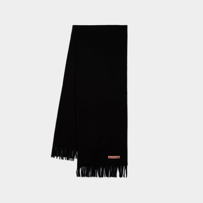 Acne Studios Oversize Fringed 黑色羊毛围巾