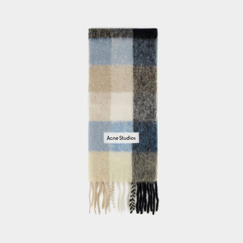 Vally Scarf - Acne Studios - Wool - Blue/Beige/Black