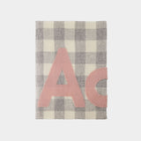 AcneStudios灰色/粉色羊毛Veda围巾