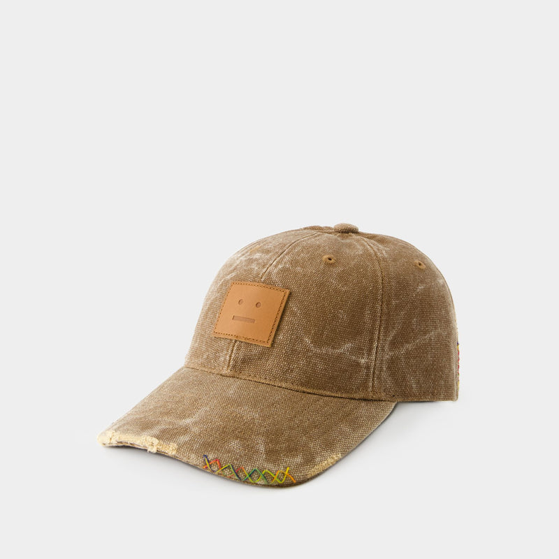 Cunov Canvas Distressed Cap - Acne Studios - Cotton - Brown