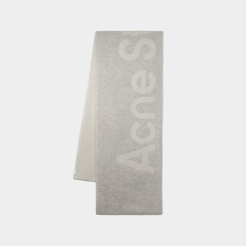 AcneStudios灰色羊毛Toronty徽标ContrastR迷你围巾