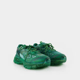 Marathon Dip-Dye Sneakers in Green Leather