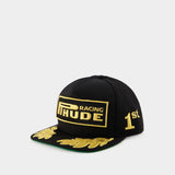 Rhude 1st Place Cap 黑色尼龙材质棒球帽